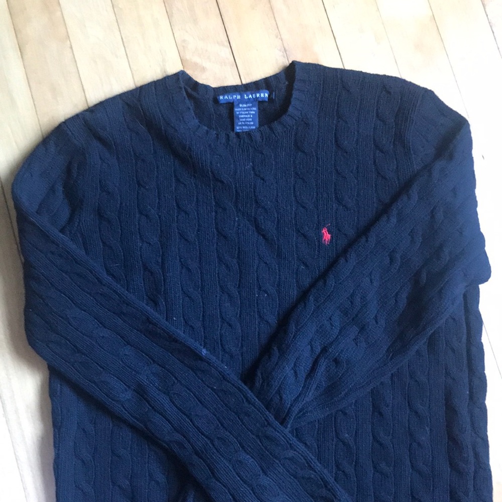 Cable Knit Cotton Sweater- Ralph Lauren